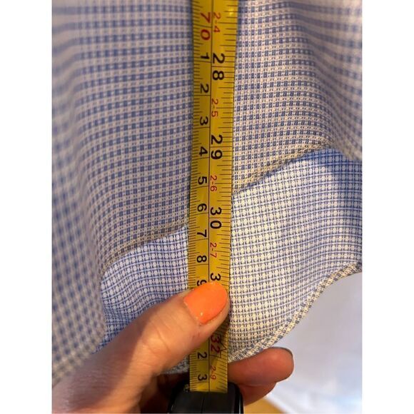 Jos A Bank Traveler Travel/Tech slim fit 16-36 blue white gingham EUC - Picture 6 of 7